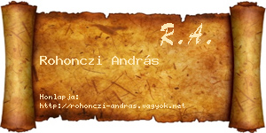 Rohonczi András névjegykártya