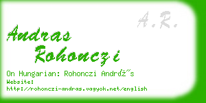 andras rohonczi business card